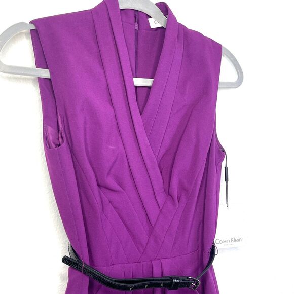 Calvin Klein Purple Sleeveless Sheath Dress in Size 0 Corpcore Office Siren NWT - Picture 11 of 14